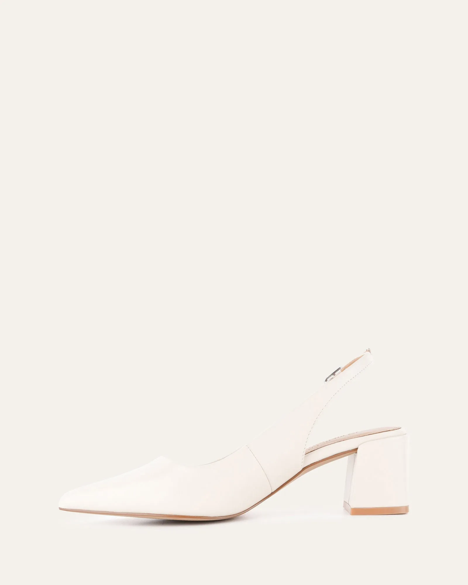 CARA LOW HEELS OFF WHITE LEATHER