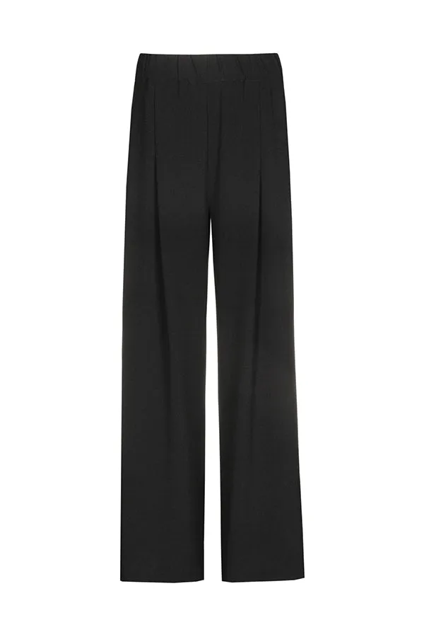 Caroline Biss BLACK WIDE ELASTIC WAIST TROUSERS