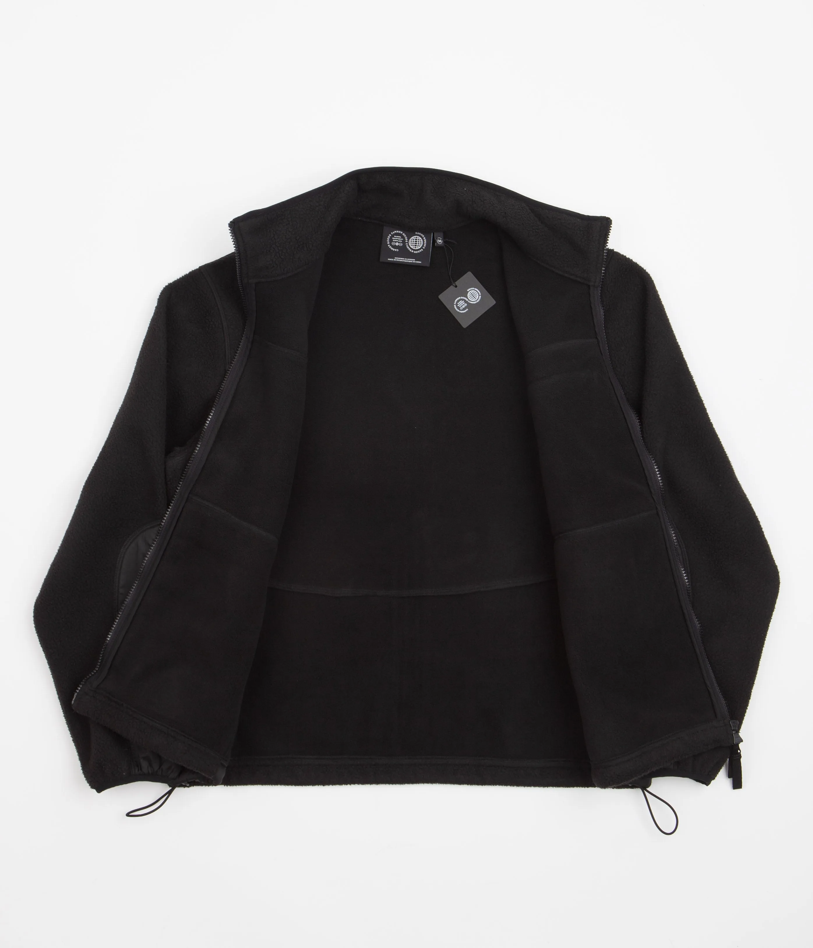 Carrier Fleece Borg Zip Through Jacket in Black