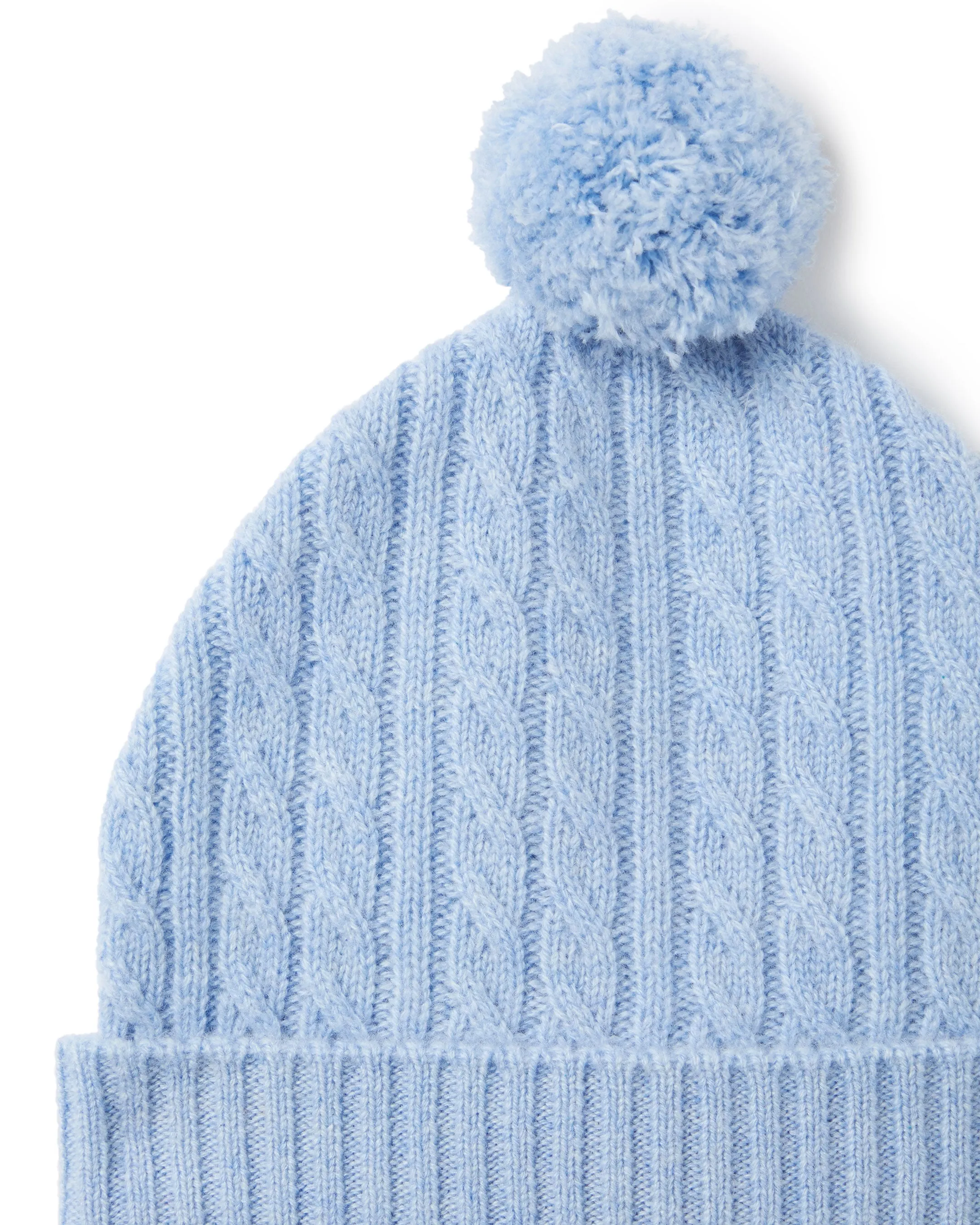 Cashmere Cable Hat Cornflower Blue