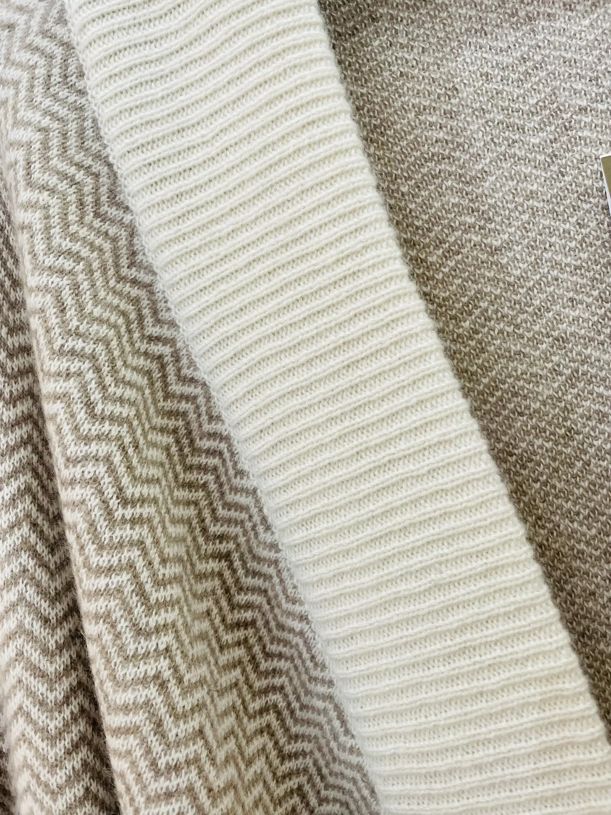 Cashmere Yogi Coat in Eco Taupe/White Herringbone