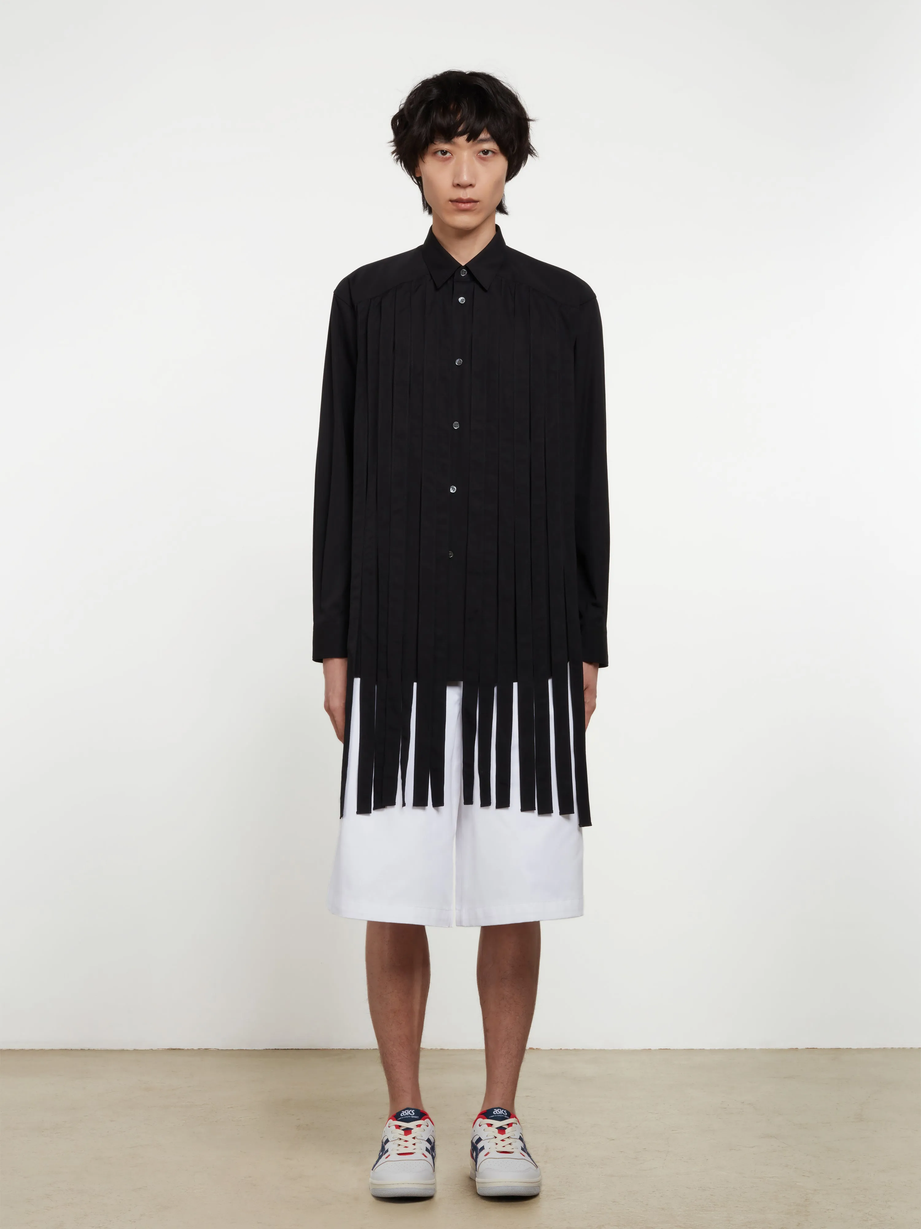 CDG Shirt Men’s Pleated Shirt  Black