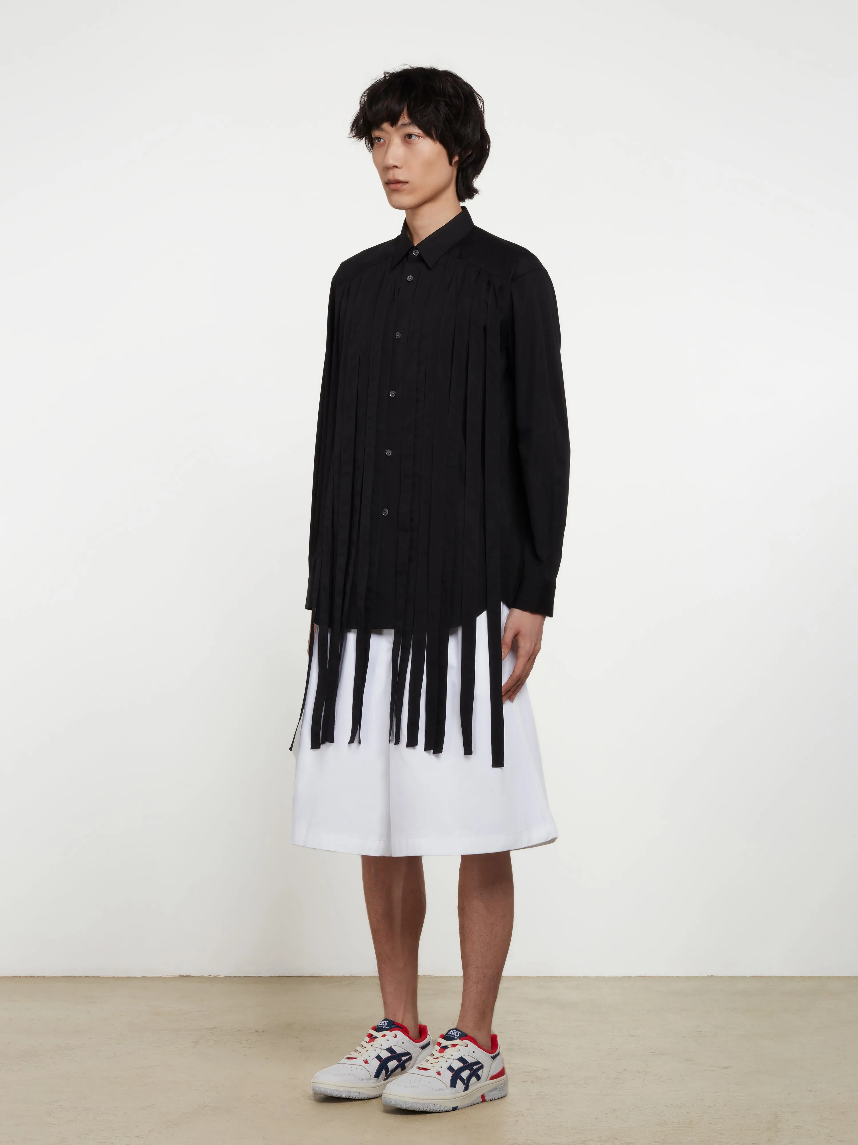 CDG Shirt Men’s Pleated Shirt  Black