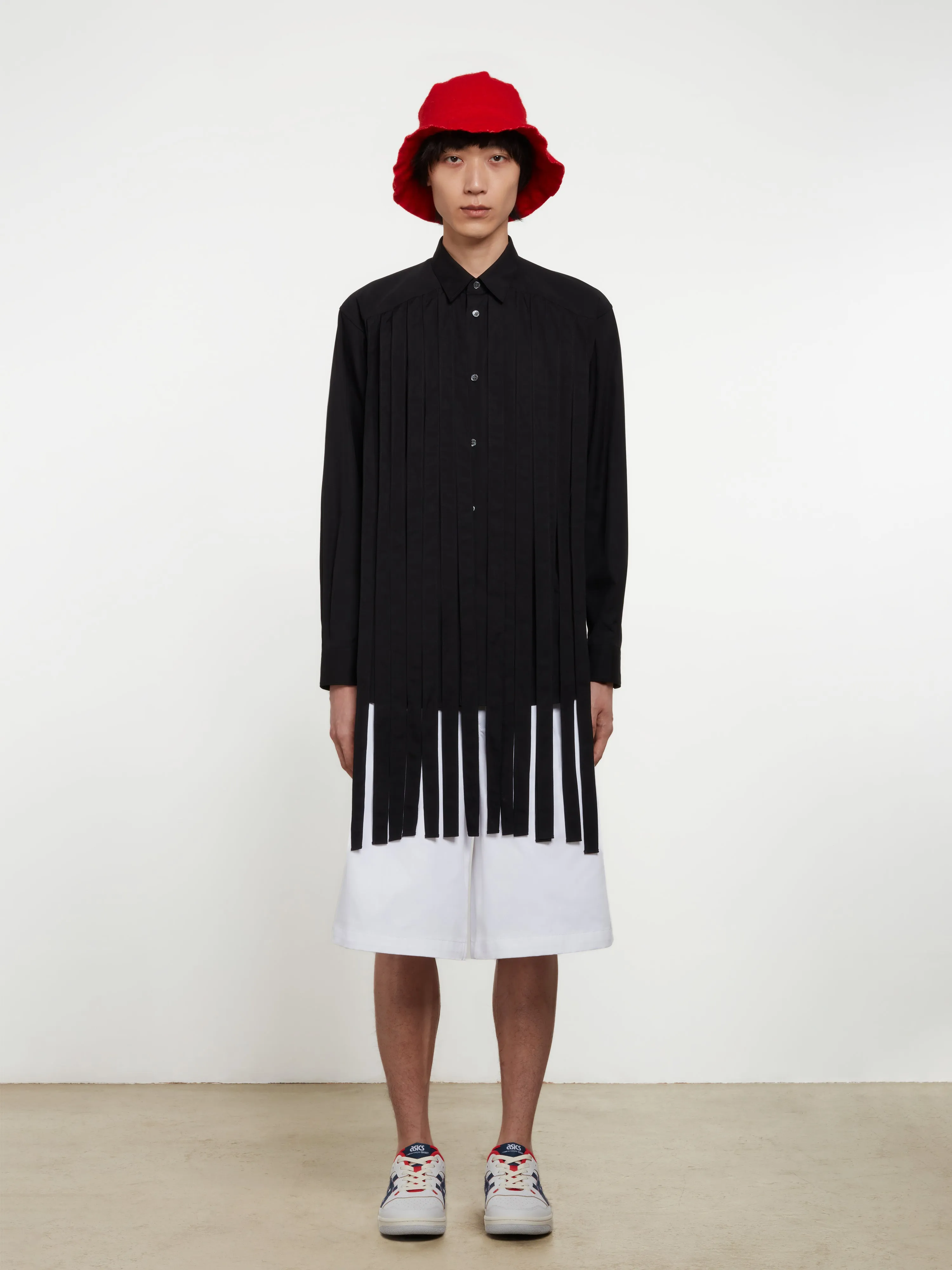 CDG Shirt Men’s Pleated Shirt  Black