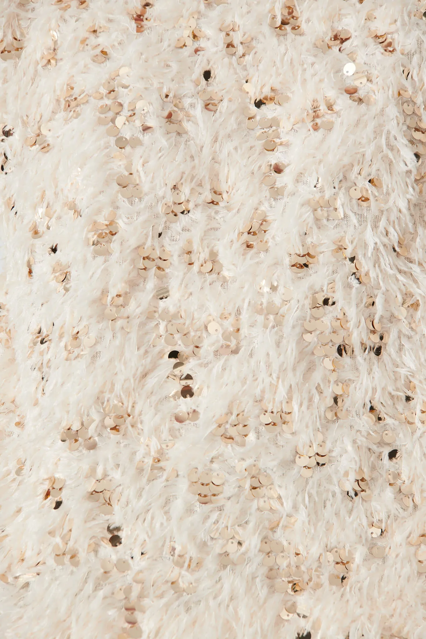 Cento Knit In Cream With Fluffy Sequin Wool Blend