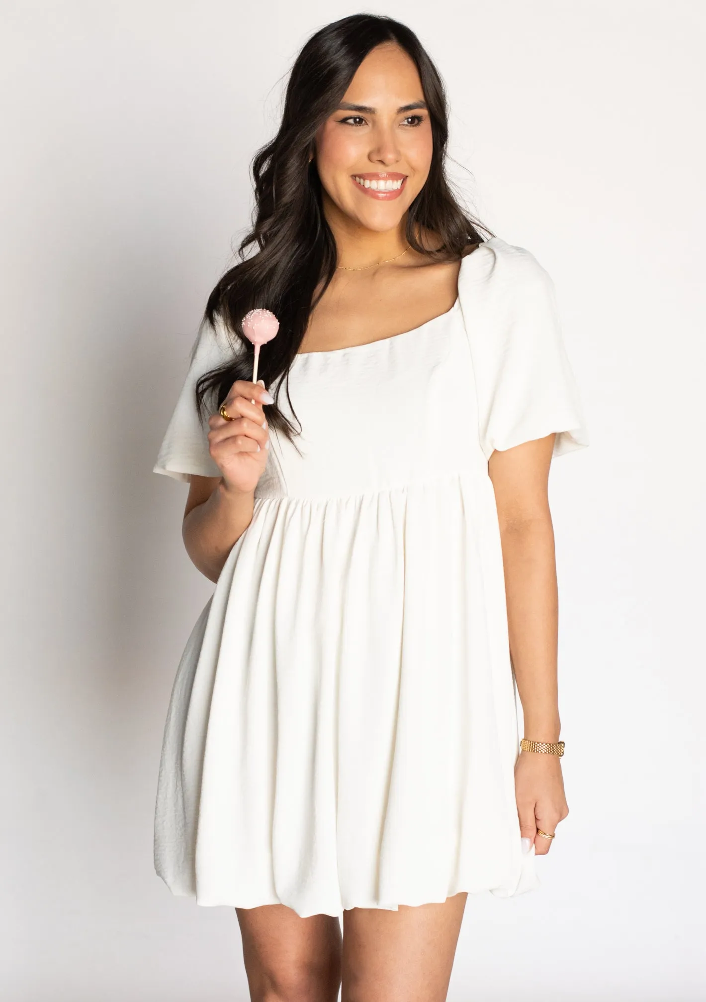 White Babydoll Dress - Charming Plans