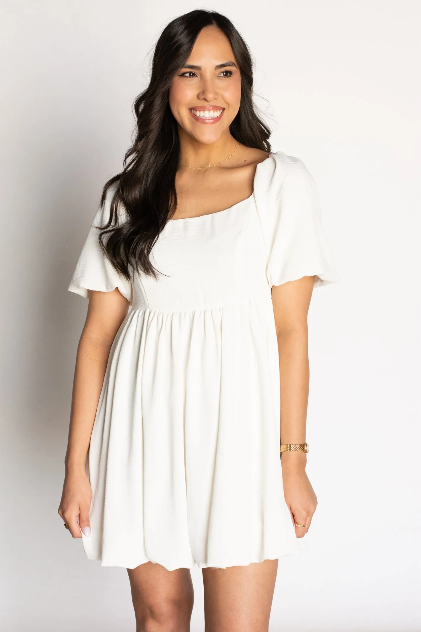 White Babydoll Dress - Charming Plans