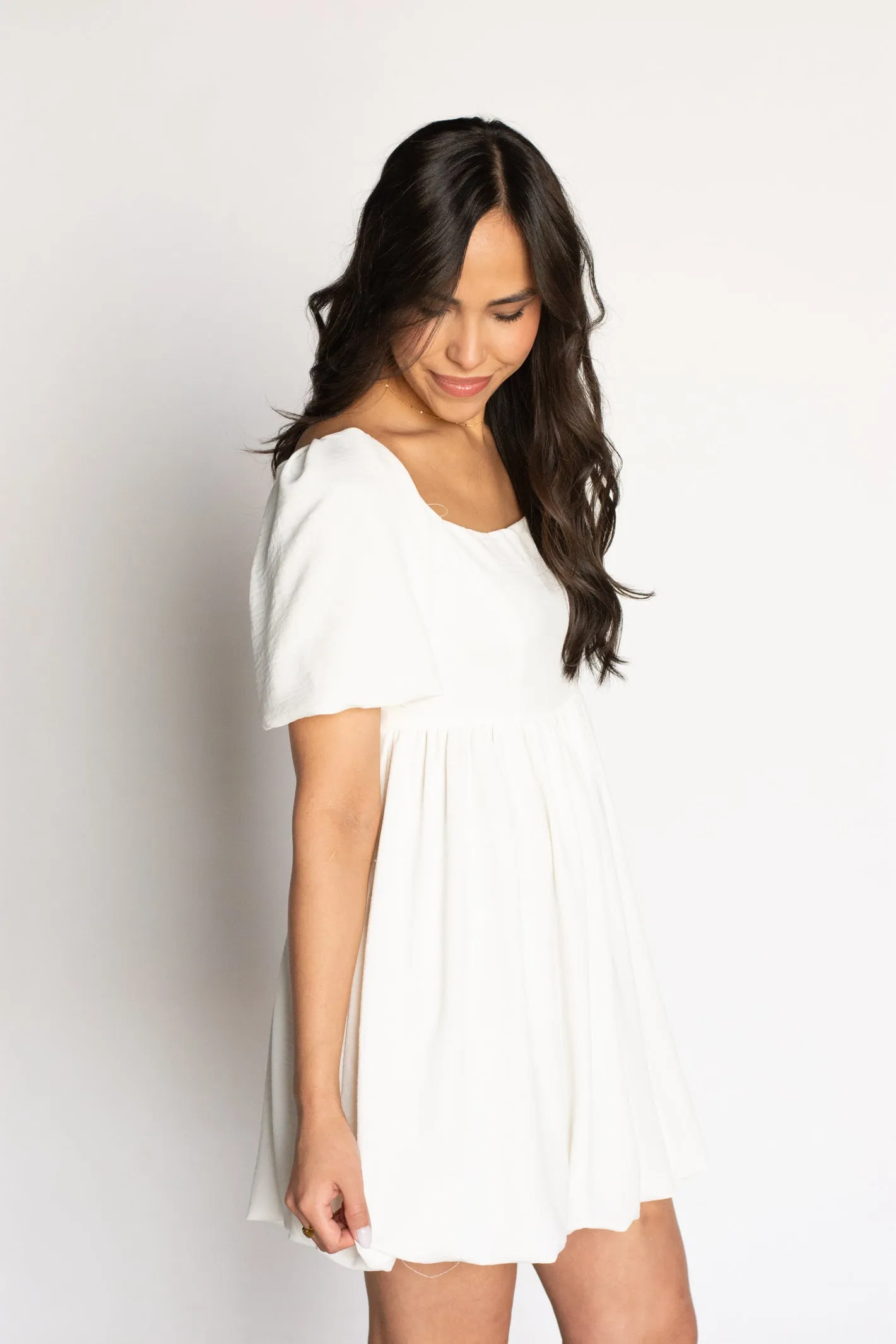 White Babydoll Dress - Charming Plans