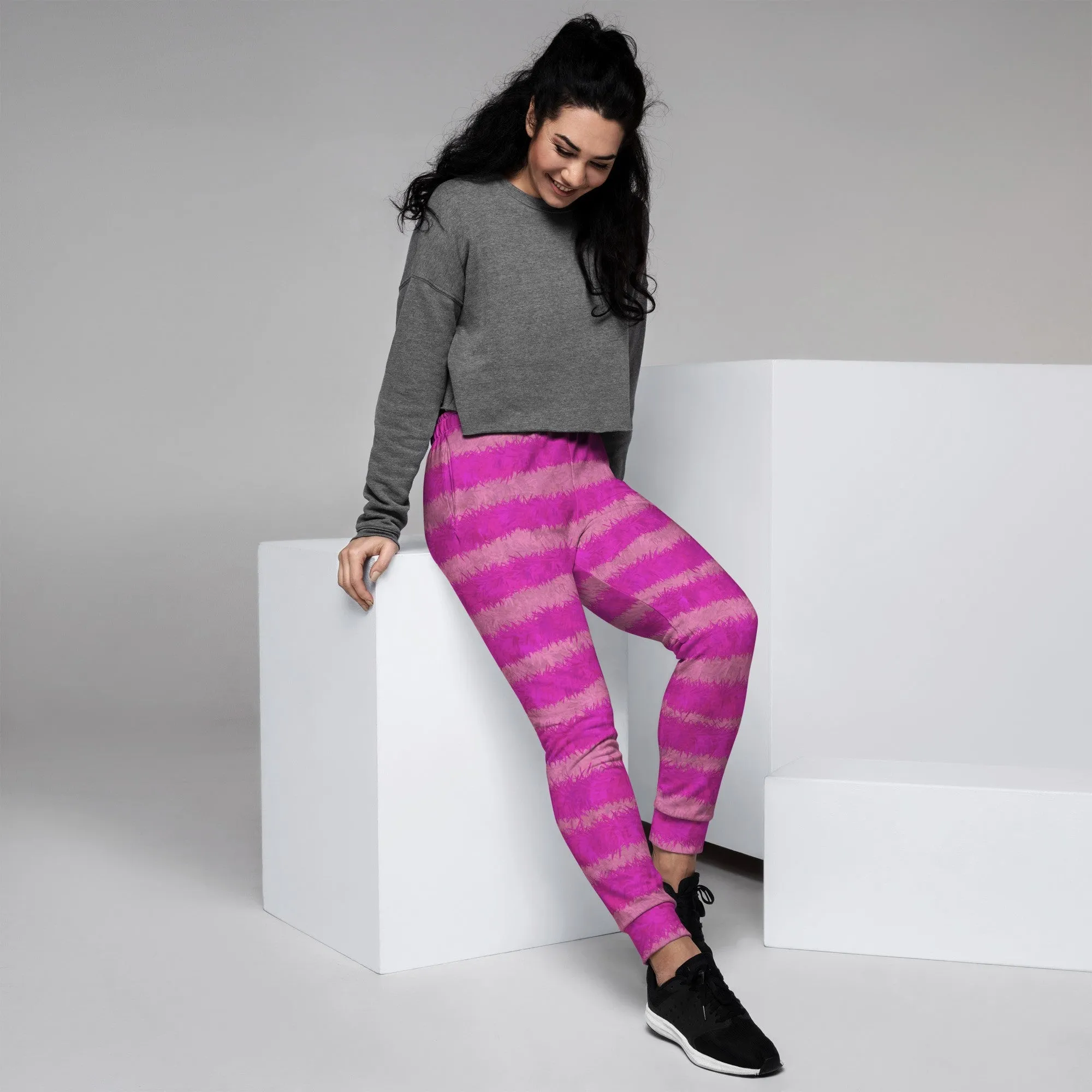 Cheshire Cat Inspired Fur Print Women's Slim Fit Joggers