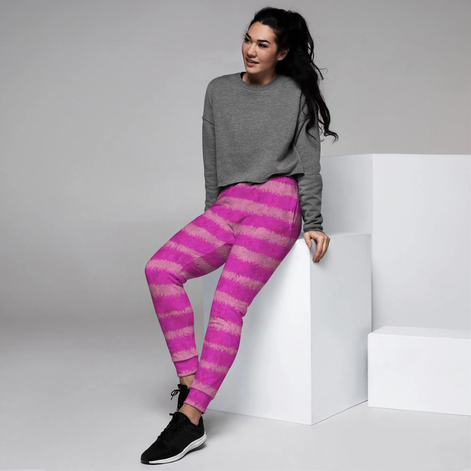 Cheshire Cat Inspired Fur Print Women's Slim Fit Joggers