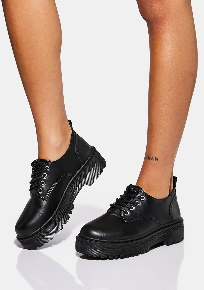 Chunky Oxford Shoes Noir Extra Credit