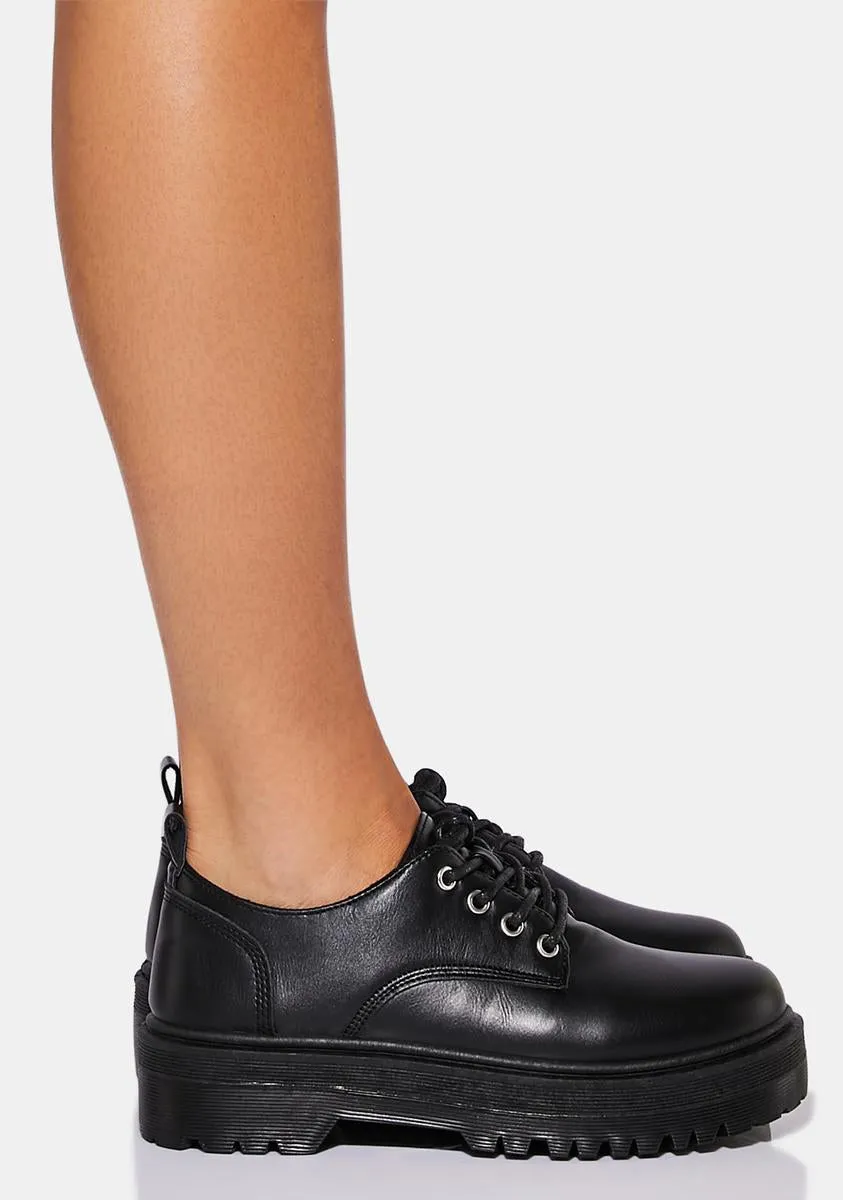 Chunky Oxford Shoes Noir Extra Credit