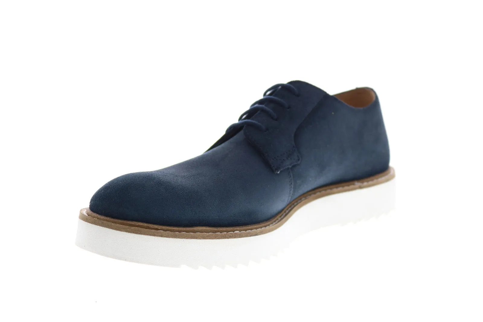 Clarks Ernest Walk 26149711 Mens Blue Suede Oxfords Plain Toe Shoes