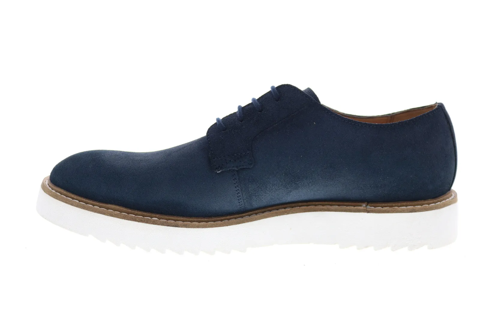 Clarks Ernest Walk 26149711 Mens Blue Suede Oxfords Plain Toe Shoes