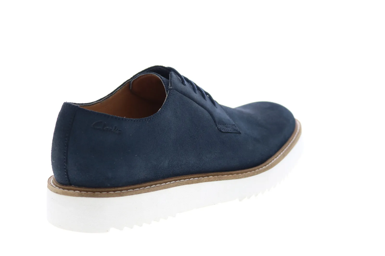 Clarks Ernest Walk 26149711 Mens Blue Suede Oxfords Plain Toe Shoes