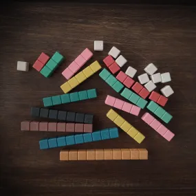 Colorful wooden cube slide rules