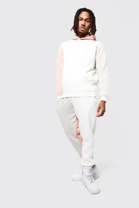 Colour Block Hooded Tracksuit | boohooMAN UK