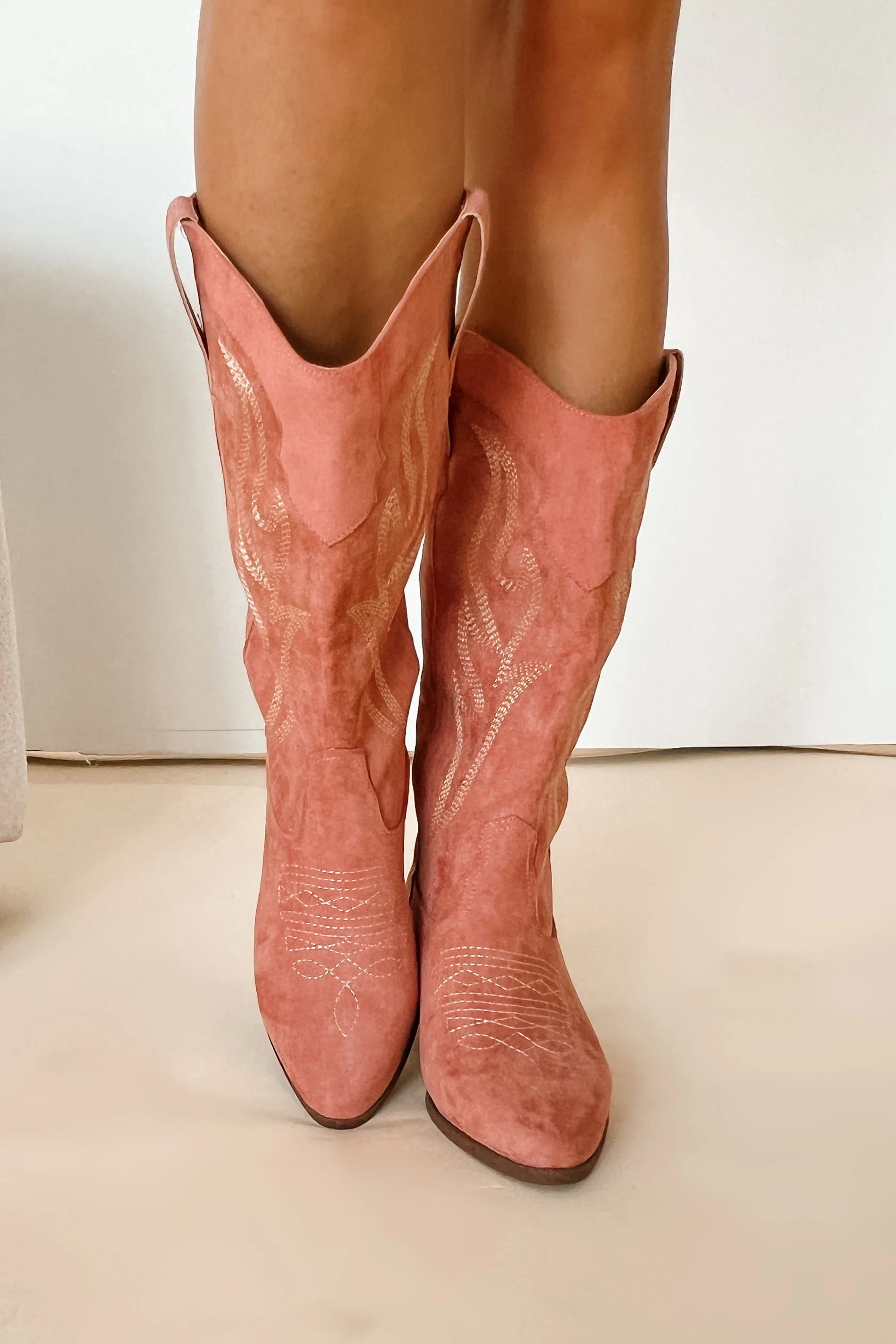 Cowgirl At Heart Faux Suede Western Boots (Ash Rose)