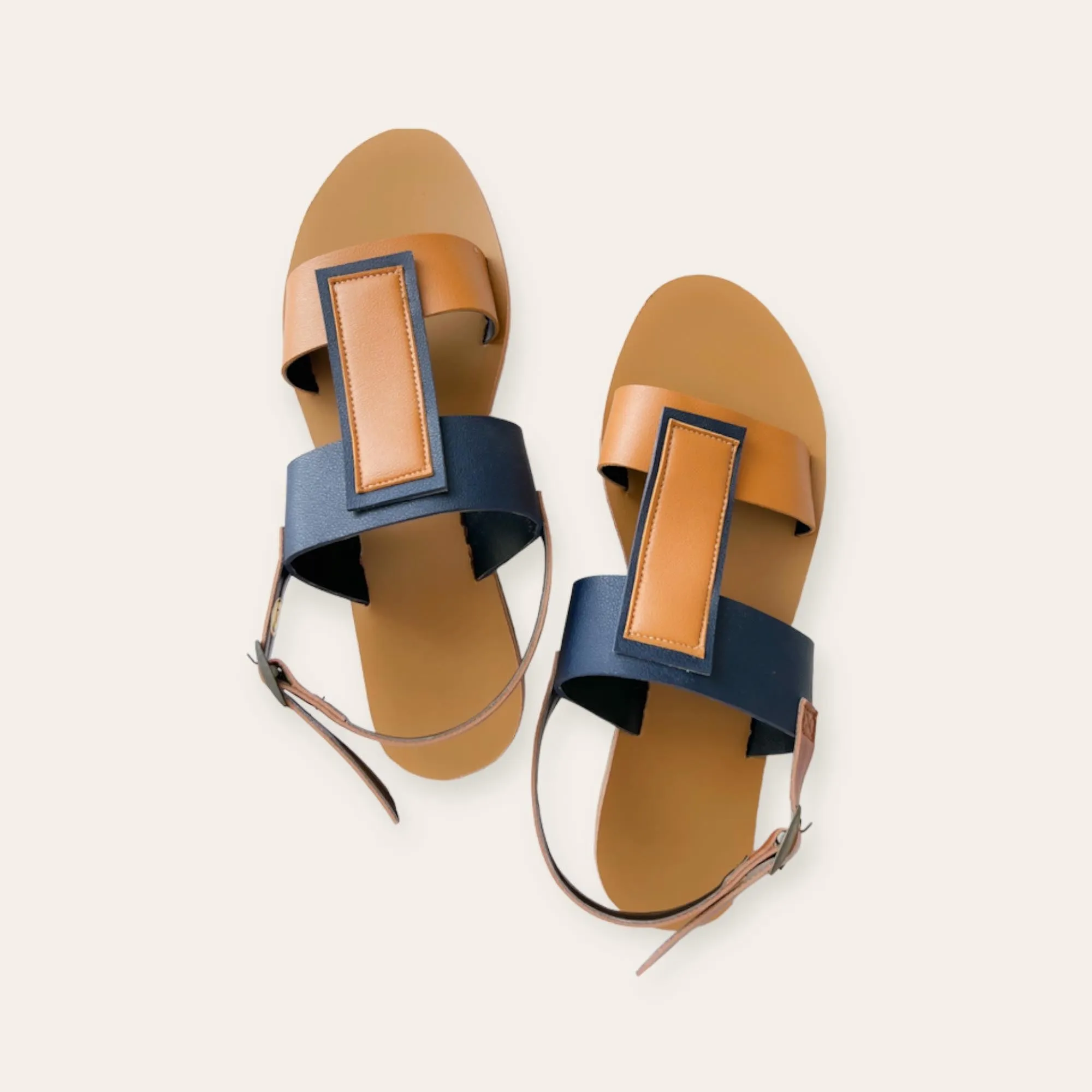 Mustard T Strap Boho Board Flat Sandals