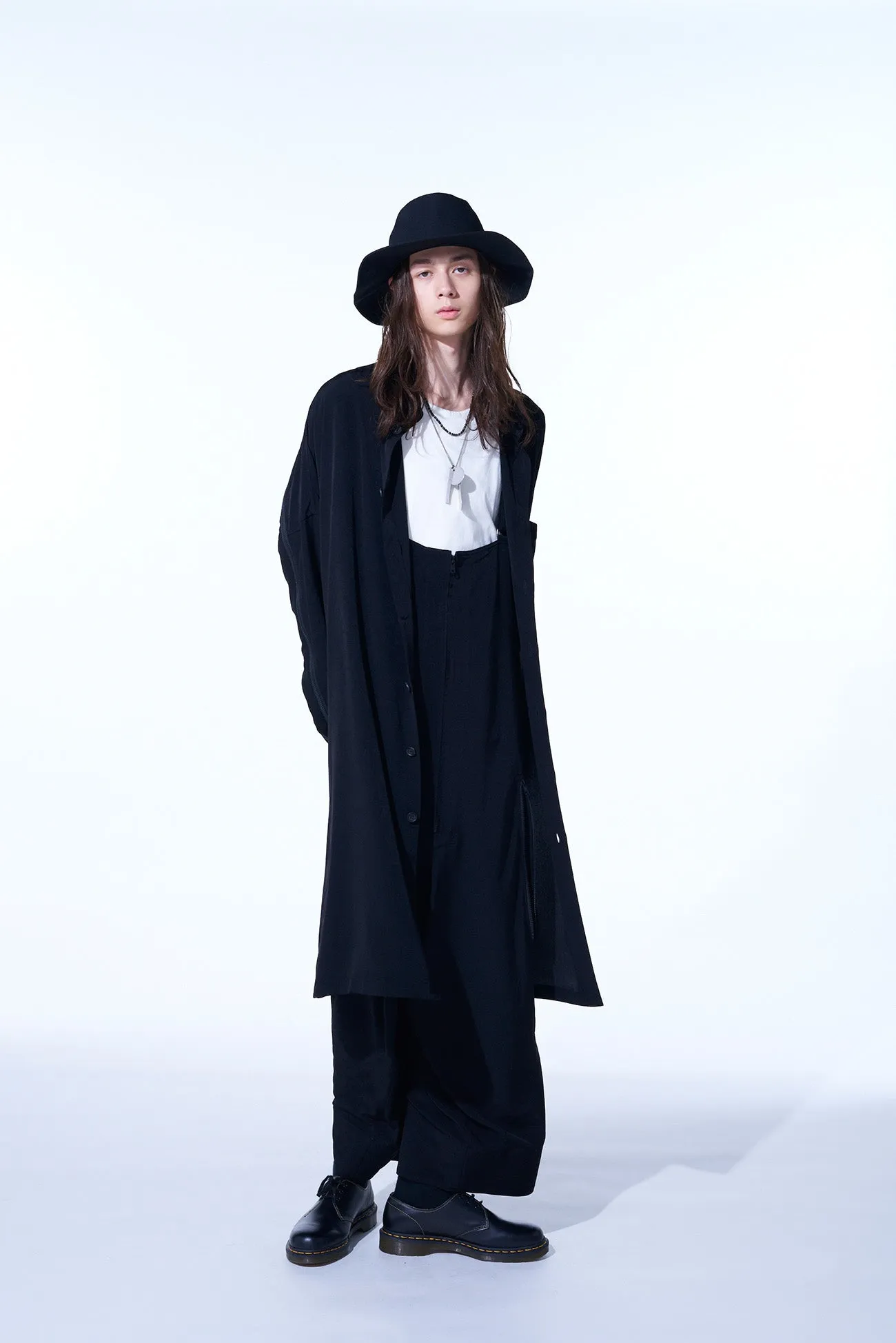 CREPE DE CHINE BACK YOKE ZIP COAT