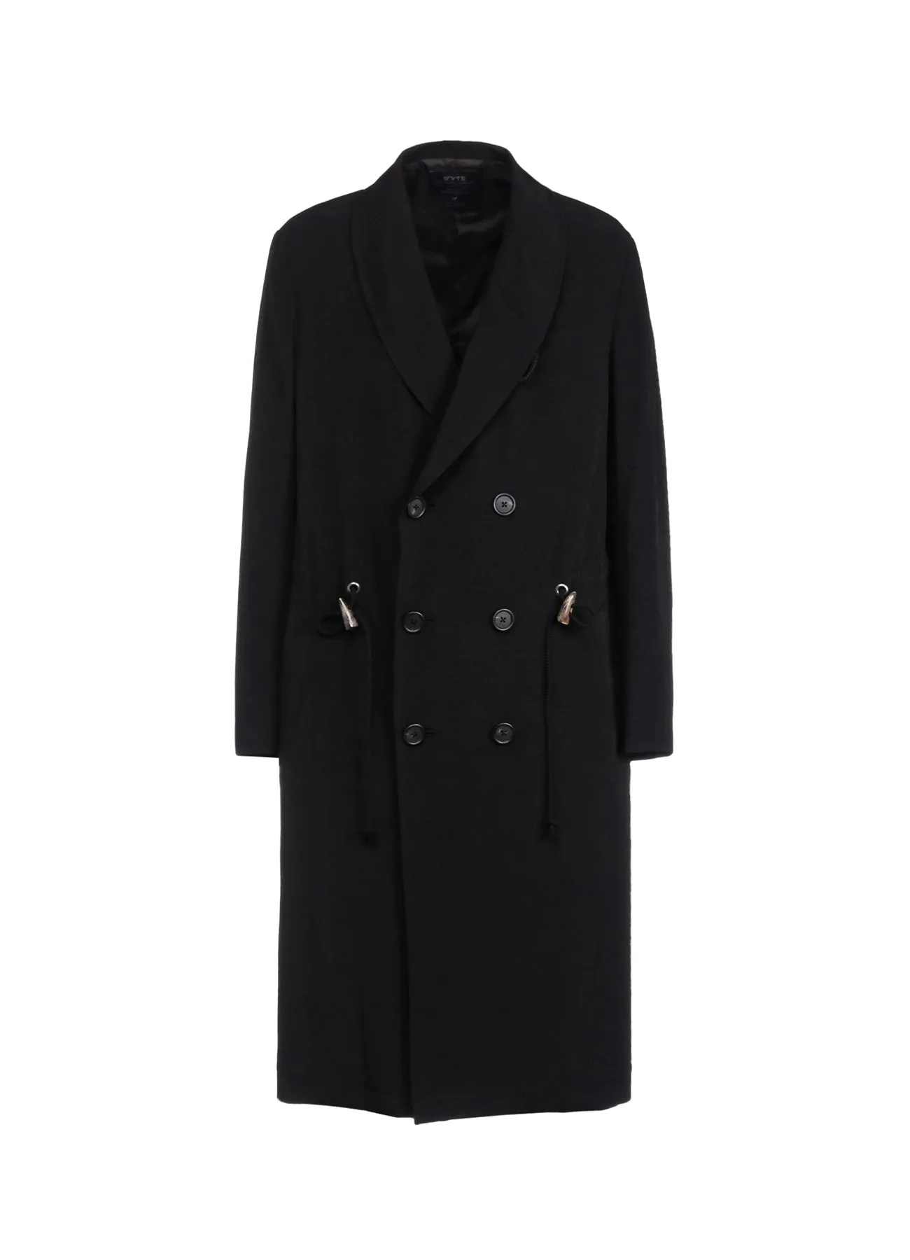 CREPE de CHINE SHAWL COLLAR DOUBLE-BREASTED COAT