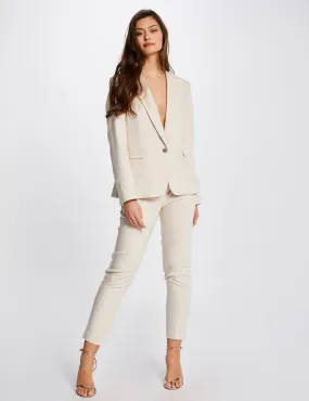 Cropped cigarette trousers ivory women