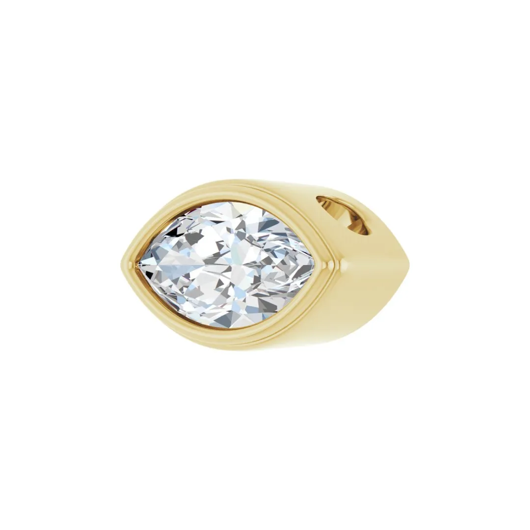 CT DIAMOND MARQUISE CUT BEZEL SLIDE PENDANT