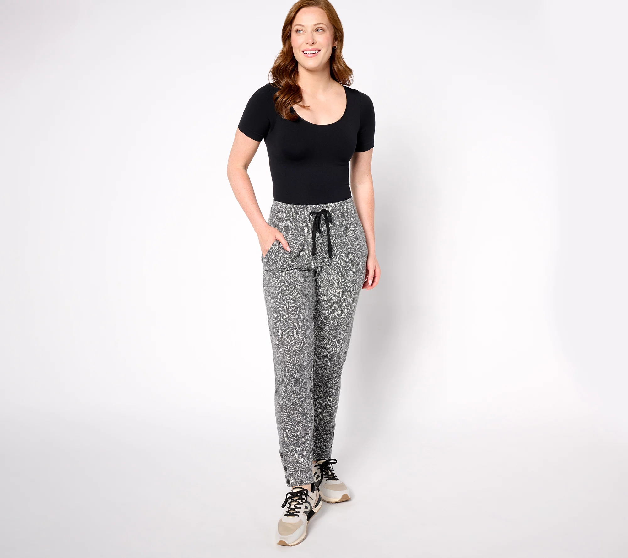 Cuddl Duds Comfortwear Petite Button Hem Joggers