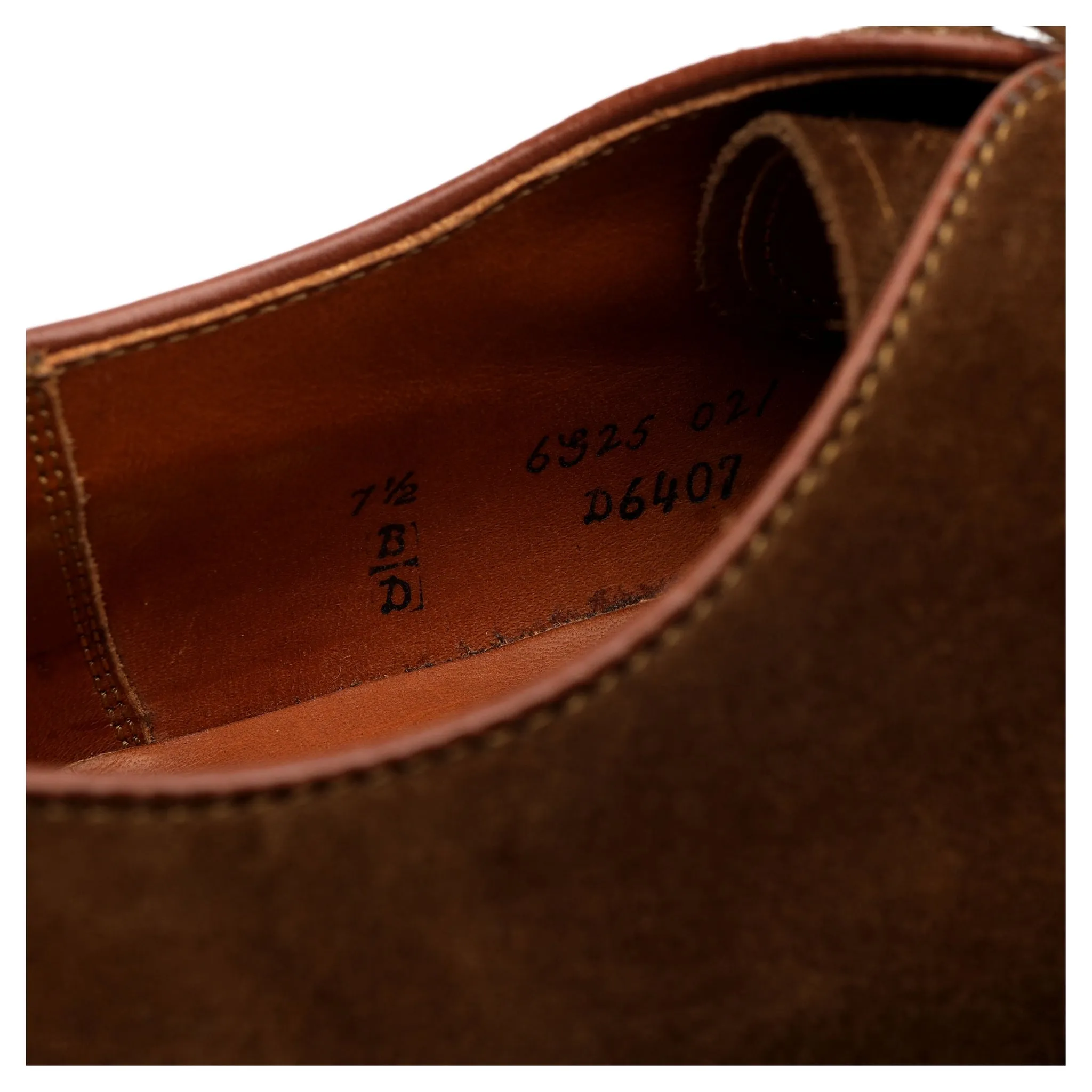 'D6407' Brown Suede Derby UK 7 US 7.5 D