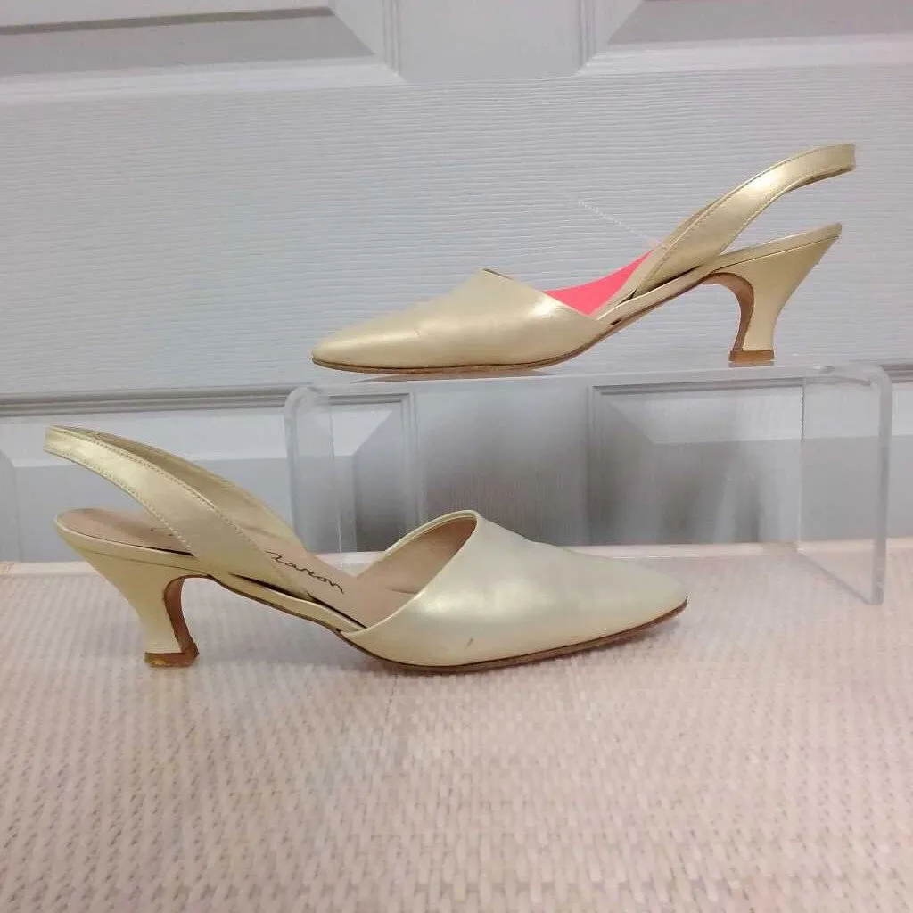 DANIEL AARON LIGHT YELLOW LEATHER HEELS SIZE 8.5