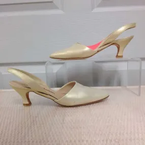 DANIEL AARON LIGHT YELLOW LEATHER HEELS SIZE 8.5