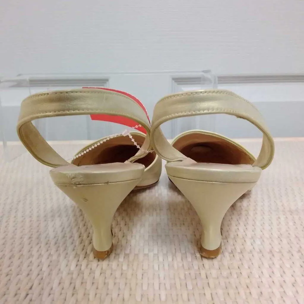 DANIEL AARON LIGHT YELLOW LEATHER HEELS SIZE 8.5