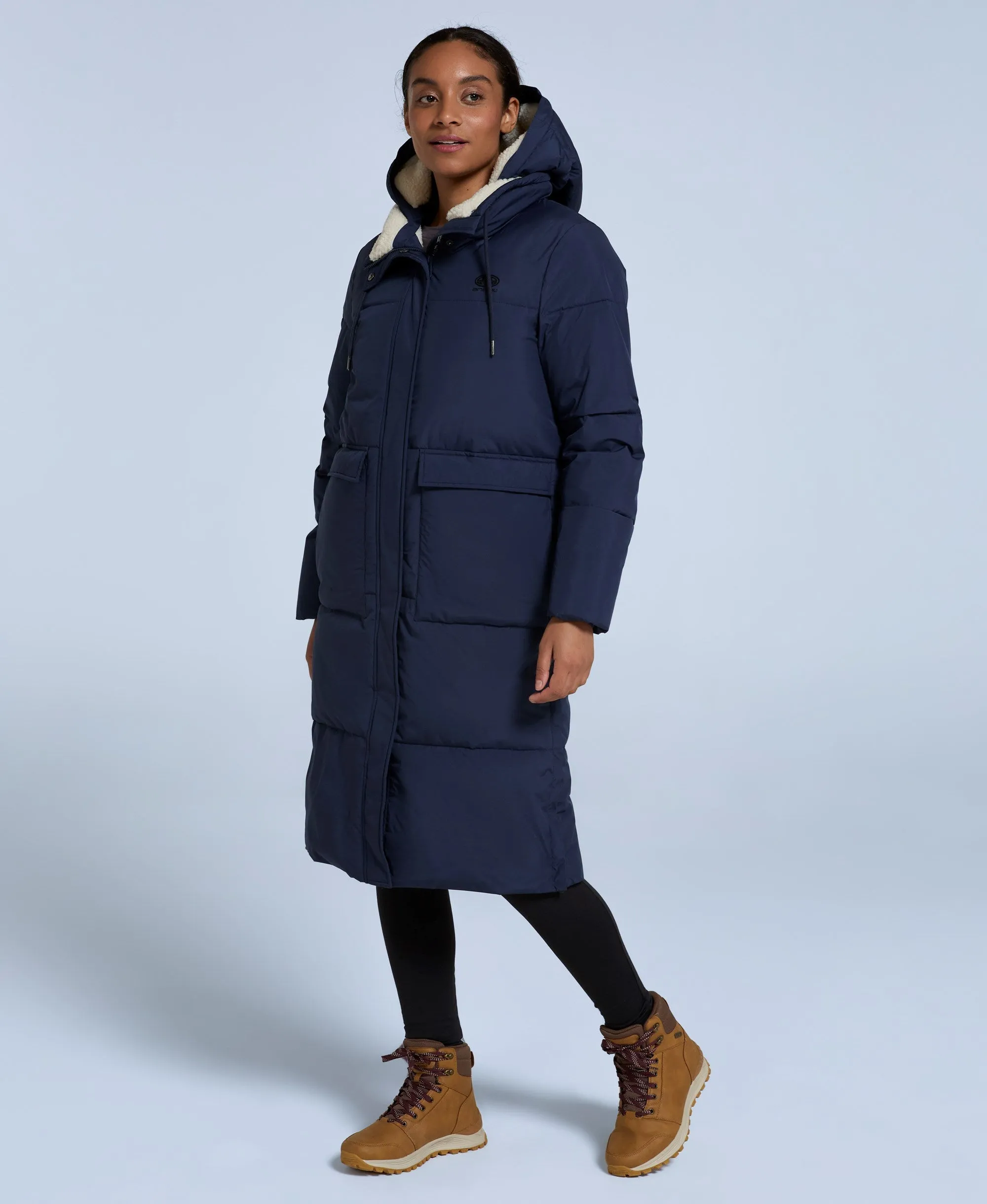 Dawlish Womens Longline Coat - Navy