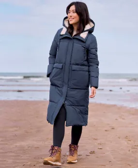 Dawlish Womens Longline Coat - Navy