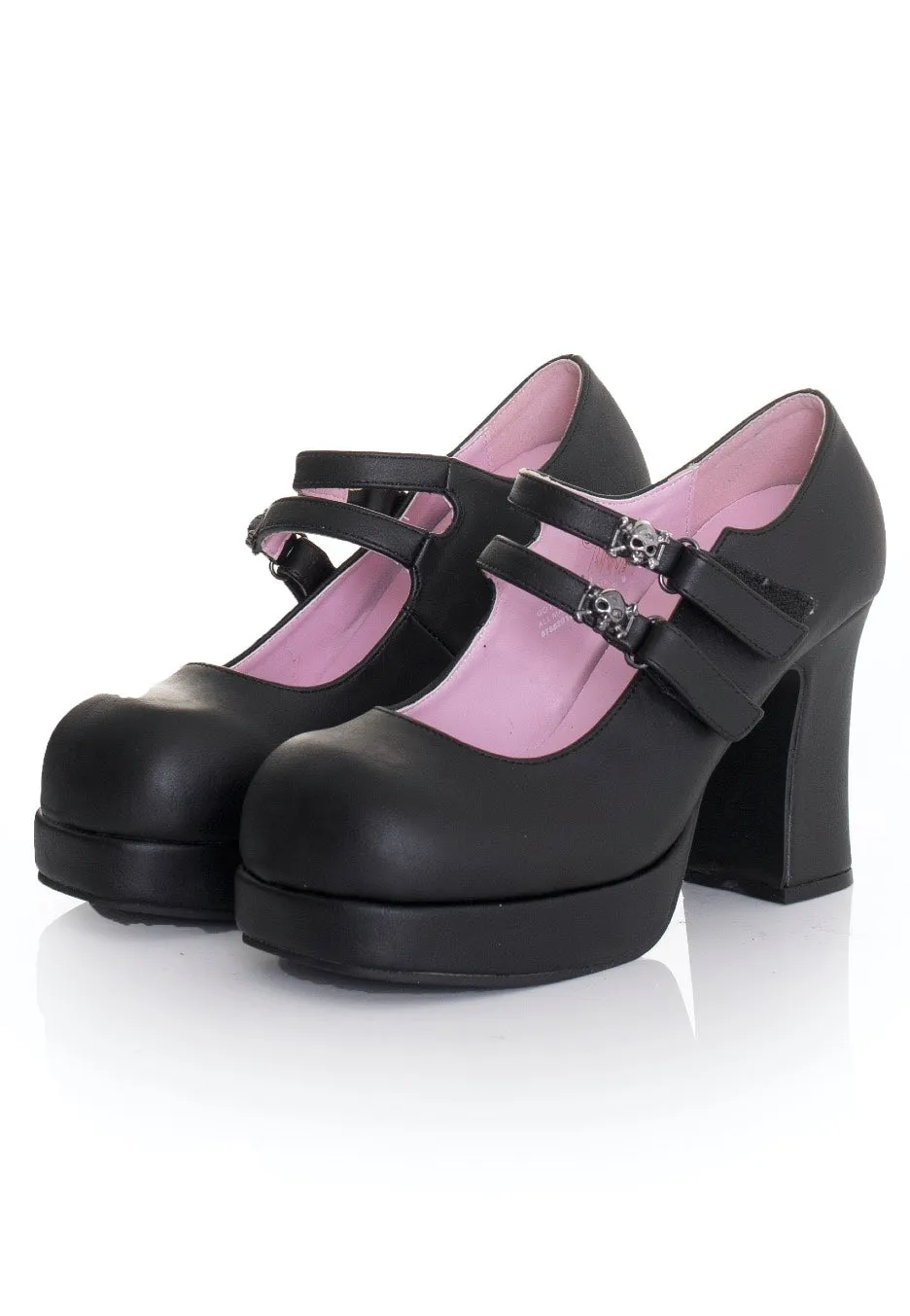 DemoniaCult - Gothika 09 Black Vegan Leather - Heels