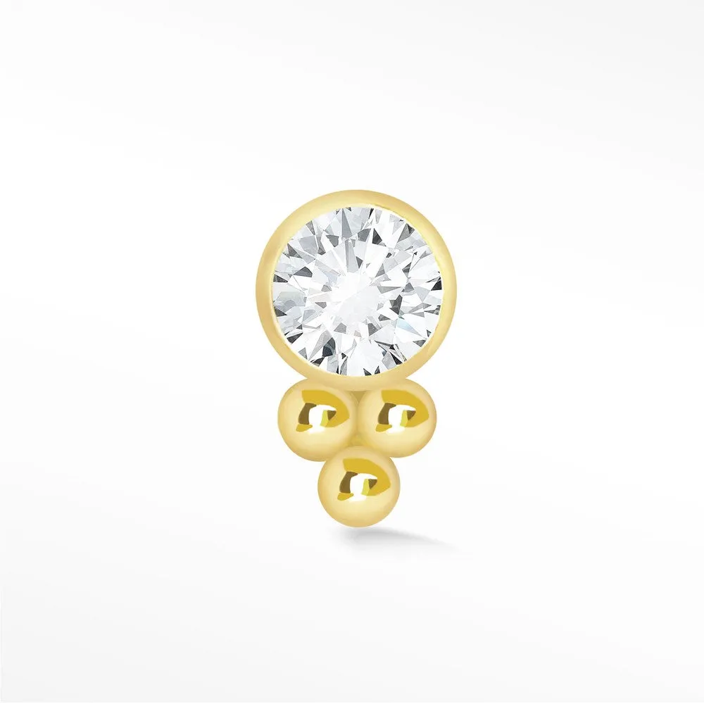 Diamond Flat Back Earring 14k Yellow