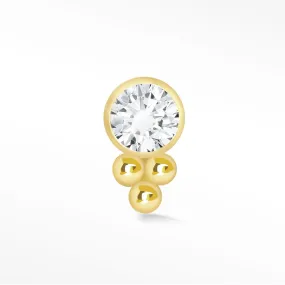 Diamond Flat Back Earring 14k Yellow