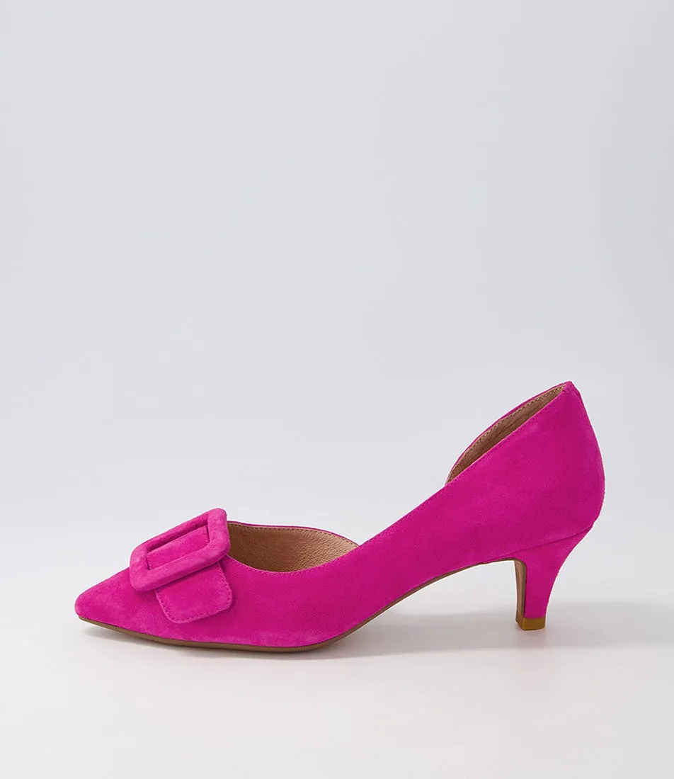 DIANA FERRARI Christyne Fuchsia Suede Heels