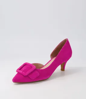 DIANA FERRARI Christyne Fuchsia Suede Heels