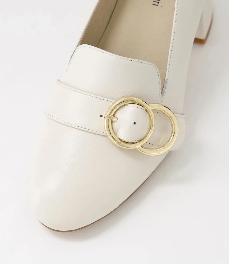 DIANA FERRARI Ruller Cream Leather Heels