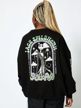 Disney Nightmare Before Christmas Jack Skellington Sweatshirt in Black