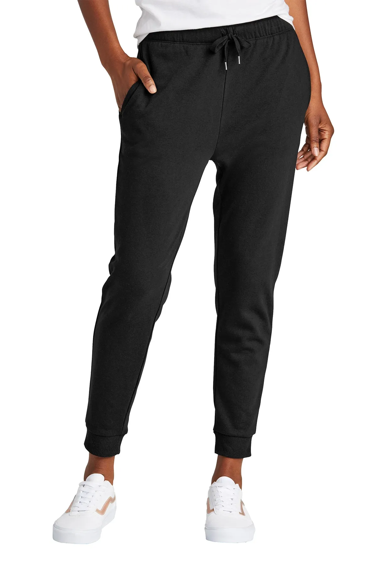 District Womens Perfect Tri Fleece Joggers, Black