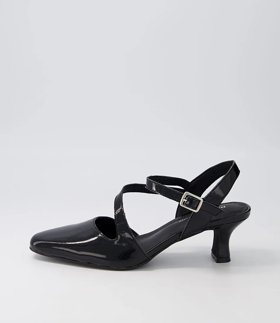 DJANGO & JULIETTE Charissa Black Patent Leather Heels