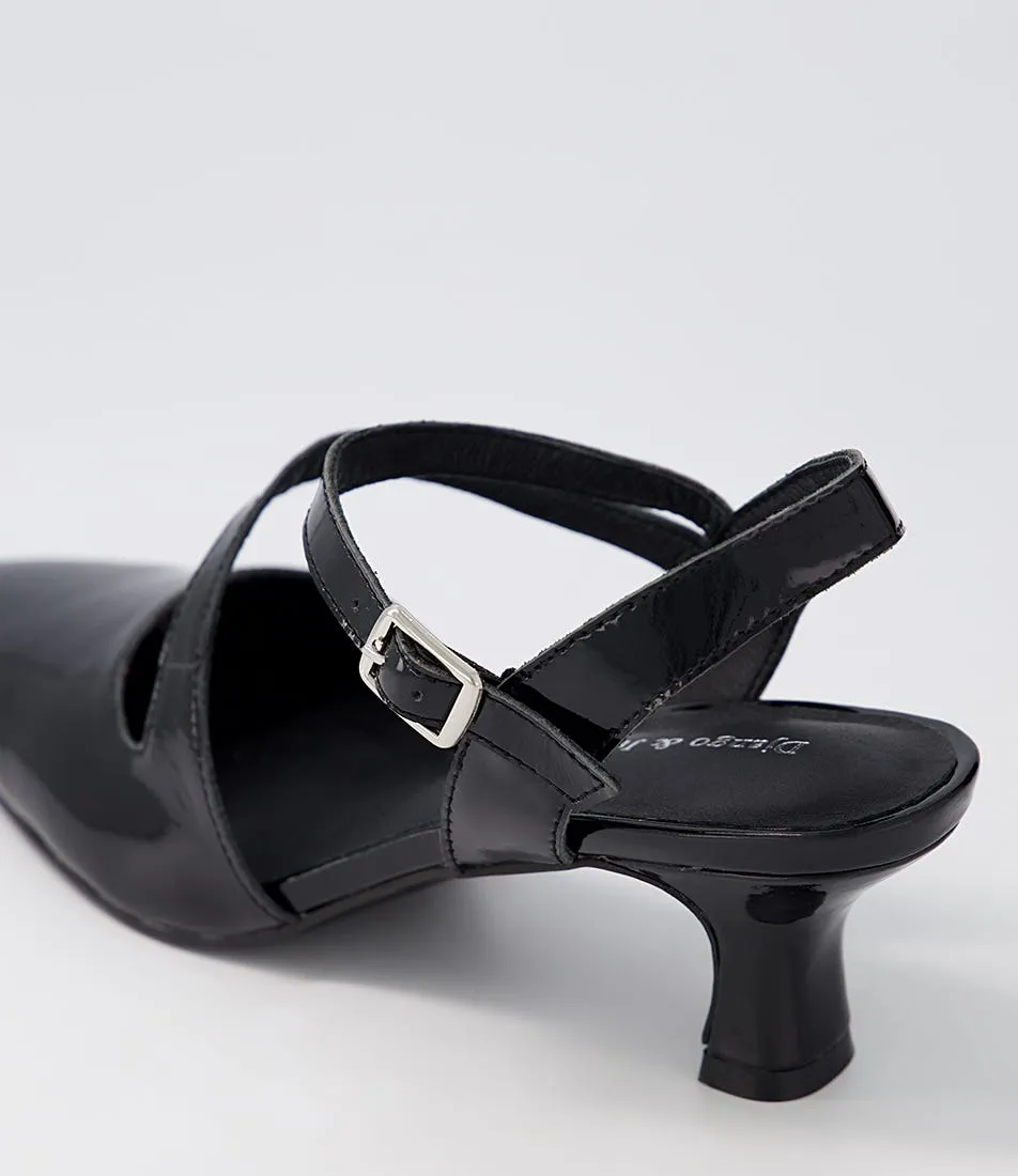 DJANGO & JULIETTE Charissa Black Patent Leather Heels