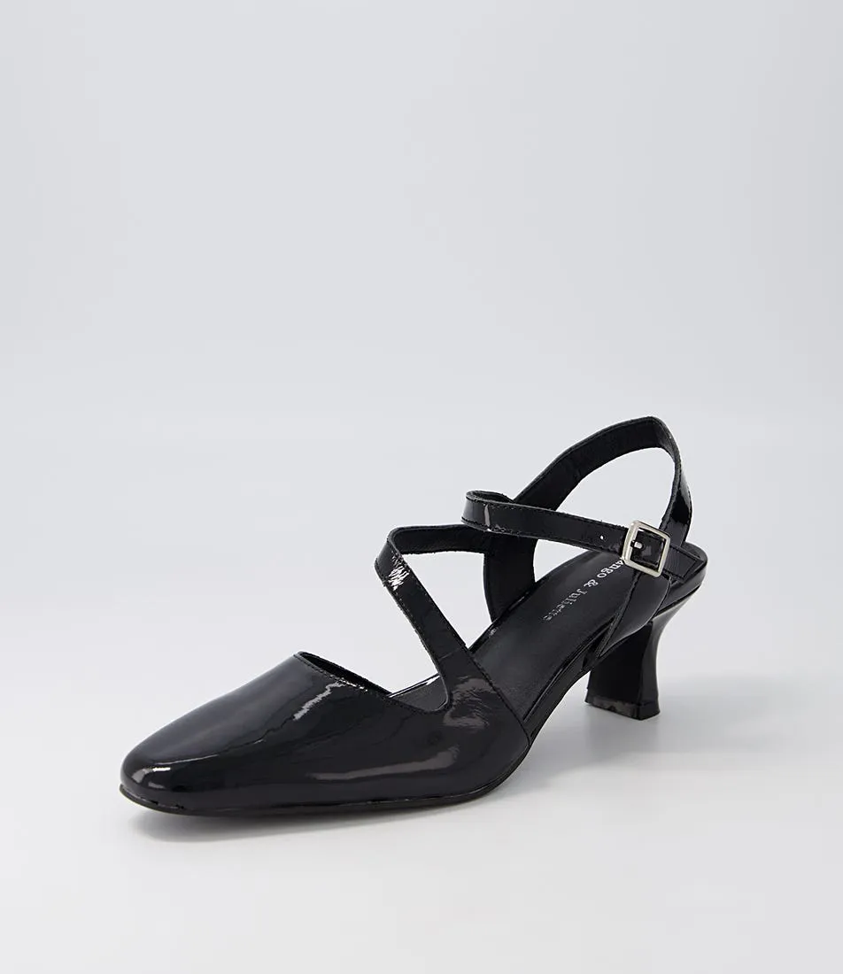 DJANGO & JULIETTE Charissa Black Patent Leather Heels