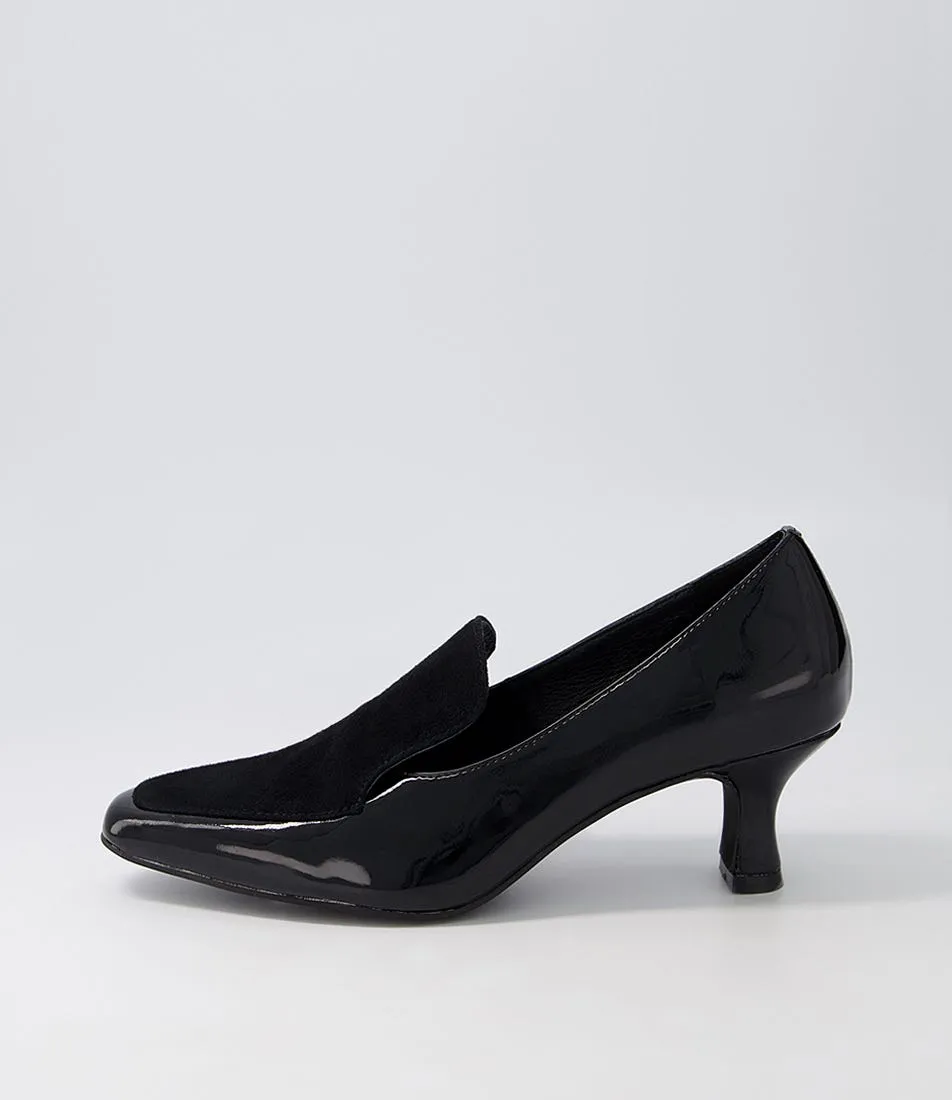 DJANGO & JULIETTE Coburg Black Patent Suede Heels