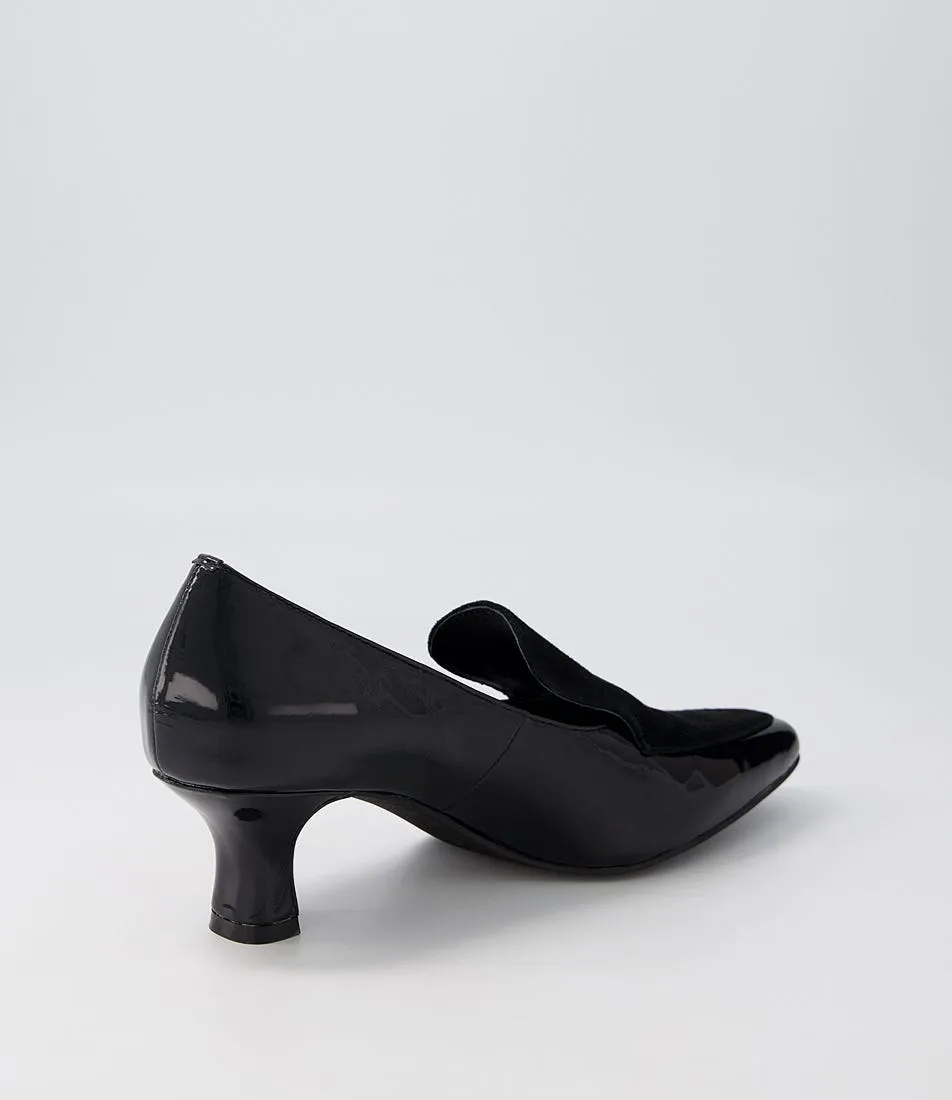 DJANGO & JULIETTE Coburg Black Patent Suede Heels