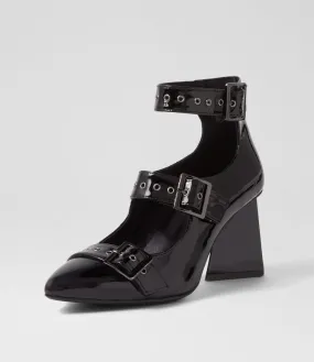 DJANGO & JULIETTE Hanann Black Patent Leather Heels