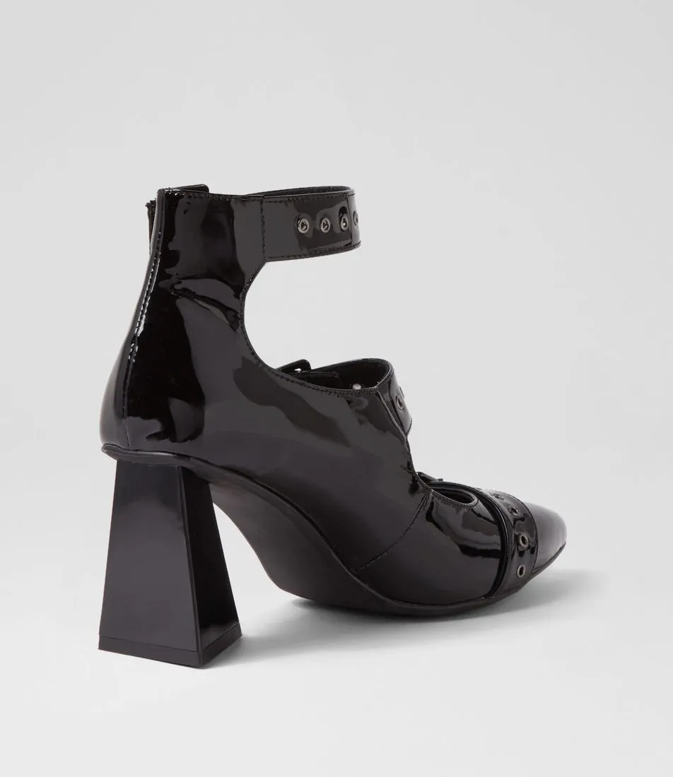 DJANGO & JULIETTE Hanann Black Patent Leather Heels