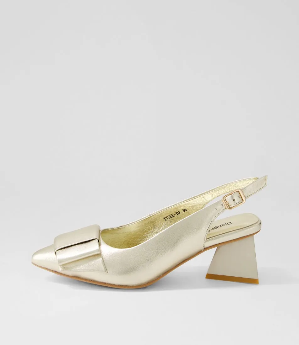 DJANGO & JULIETTE Itzel Pale Gold Leather Heels